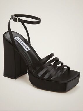 Steve Madden Heels Disco Black Platform Sandals New with Tags